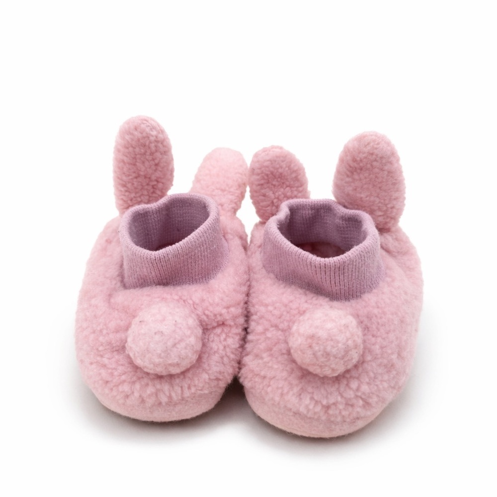 L.L.Bean Toddler Bunny Slippers Pink Plush Fleece Size 9–10 Cozy Non-Slip - Picture 3 of 5